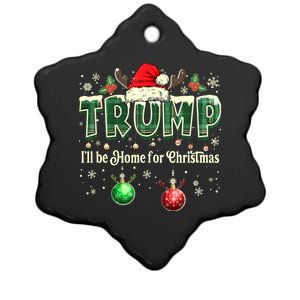 ILl Be Home For Christmas Funny Santa Donald Trump 2024 Ceramic Star Ornament