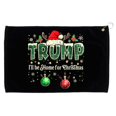 ILl Be Home For Christmas Funny Santa Donald Trump 2024 Grommeted Golf Towel