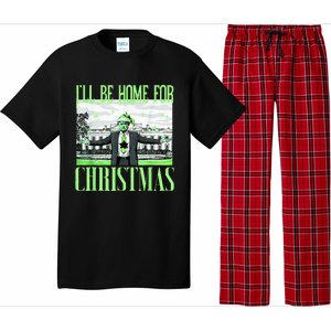 ILl Be Home For Christmas Funny Santa Claus Trump 2024 Pajama Set