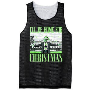 ILl Be Home For Christmas Funny Santa Claus Trump 2024 Mesh Reversible Basketball Jersey Tank