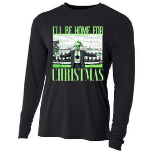 ILl Be Home For Christmas Funny Santa Claus Trump 2024 Cooling Performance Long Sleeve Crew