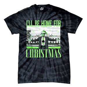 ILl Be Home For Christmas Funny Santa Claus Trump 2024 Tie-Dye T-Shirt