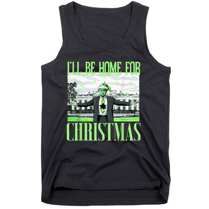 ILl Be Home For Christmas Funny Santa Claus Trump 2024 Tank Top