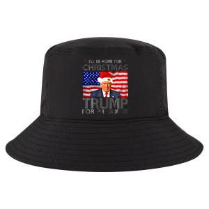 ILl Be Home For Christmas Trump For President American Flag Cool Comfort Performance Bucket Hat