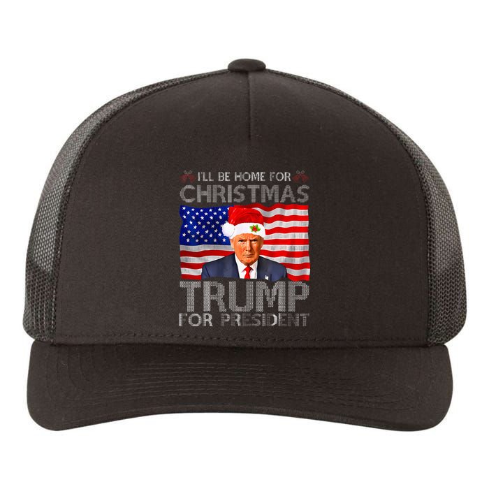 ILl Be Home For Christmas Trump For President American Flag Yupoong Adult 5-Panel Trucker Hat