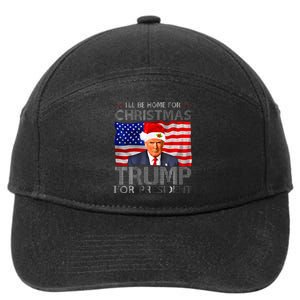 ILl Be Home For Christmas Trump For President American Flag 7-Panel Snapback Hat