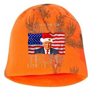 ILl Be Home For Christmas Trump For President American Flag Kati - Camo Knit Beanie