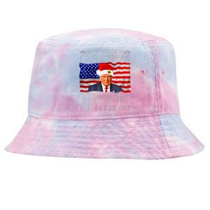 ILl Be Home For Christmas Trump For President American Flag Tie-Dyed Bucket Hat