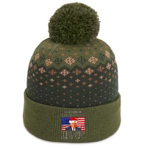 ILl Be Home For Christmas Trump For President American Flag The Baniff Cuffed Pom Beanie