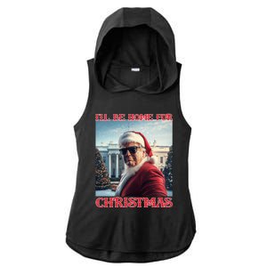 ILl Be Home For Christmas Trump Santa Selfie White House Ladies PosiCharge Tri-Blend Wicking Draft Hoodie Tank