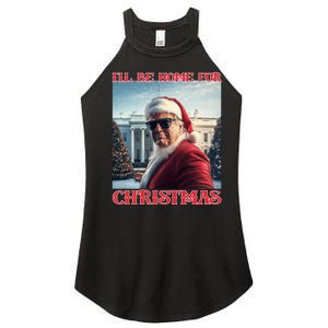 ILl Be Home For Christmas Trump Santa Selfie White House Women's Perfect Tri Rocker Tank