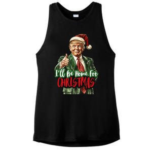 ILl Be Home For Christmas Santa Trump Xmas Pajamas Ladies PosiCharge Tri-Blend Wicking Tank