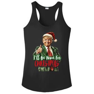 ILl Be Home For Christmas Santa Trump Xmas Pajamas Ladies PosiCharge Competitor Racerback Tank