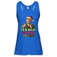 ILl Be Home For Christmas Santa Trump Xmas Pajamas Ladies Essential Flowy Tank