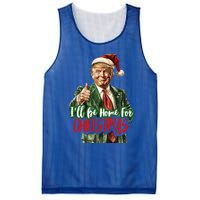 ILl Be Home For Christmas Santa Trump Xmas Pajamas Mesh Reversible Basketball Jersey Tank