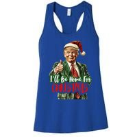 ILl Be Home For Christmas Santa Trump Xmas Pajamas Women's Racerback Tank