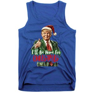 ILl Be Home For Christmas Santa Trump Xmas Pajamas Tank Top