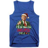 ILl Be Home For Christmas Santa Trump Xmas Pajamas Tank Top