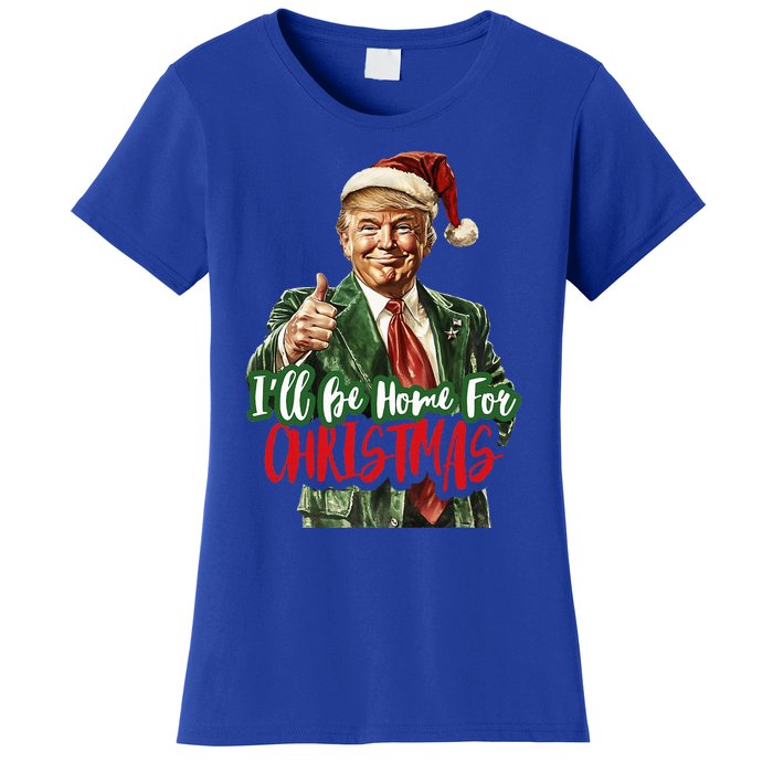 ILl Be Home For Christmas Santa Trump Xmas Pajamas Women's T-Shirt