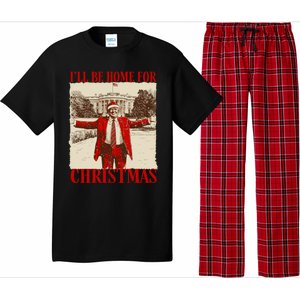 Ill Be Home For Christmas Santa Funny Trump Xmas Pajamas Pajama Set