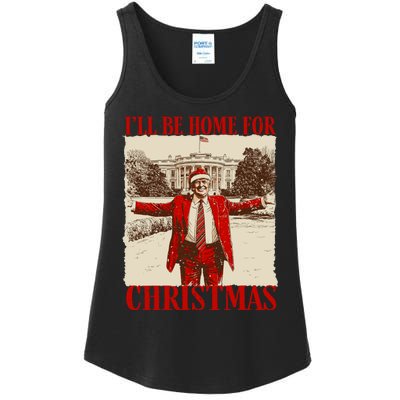 Ill Be Home For Christmas Santa Funny Trump Xmas Pajamas Ladies Essential Tank