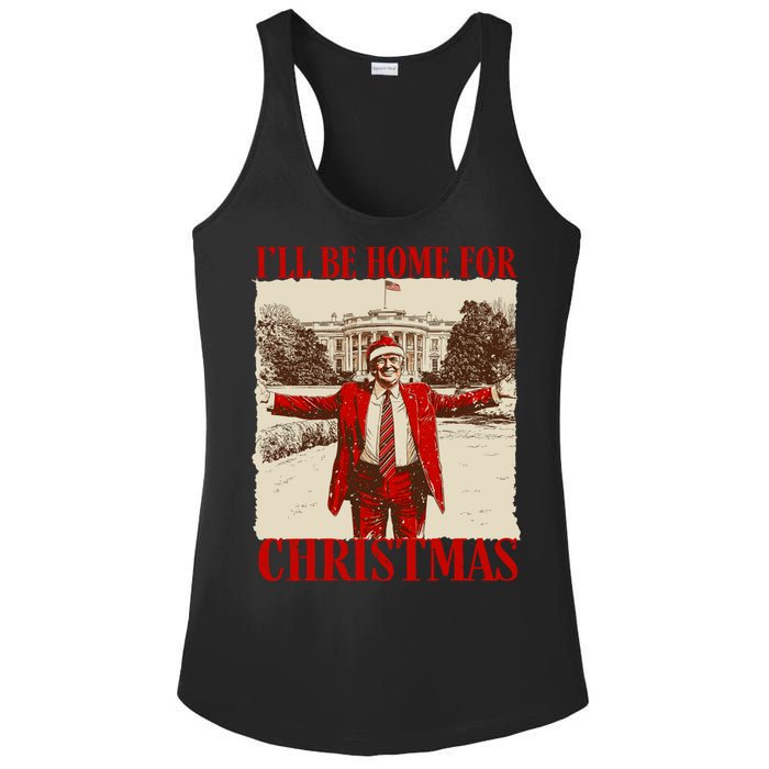 Ill Be Home For Christmas Santa Funny Trump Xmas Pajamas Ladies PosiCharge Competitor Racerback Tank