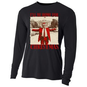 Ill Be Home For Christmas Santa Funny Trump Xmas Pajamas Cooling Performance Long Sleeve Crew