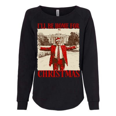 Ill Be Home For Christmas Santa Funny Trump Xmas Pajamas Womens California Wash Sweatshirt