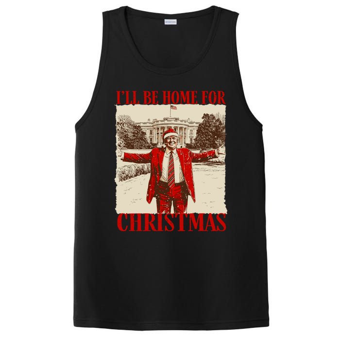 Ill Be Home For Christmas Santa Funny Trump Xmas Pajamas PosiCharge Competitor Tank