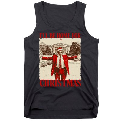 Ill Be Home For Christmas Santa Funny Trump Xmas Pajamas Tank Top