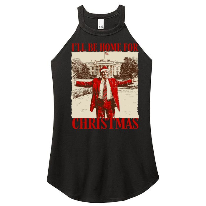 Ill Be Home For Christmas Santa Funny Trump Xmas Pajamas Women's Perfect Tri Rocker Tank