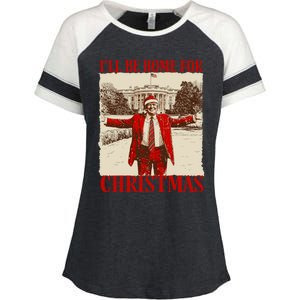 Ill Be Home For Christmas Santa Funny Trump Xmas Pajamas Enza Ladies Jersey Colorblock Tee