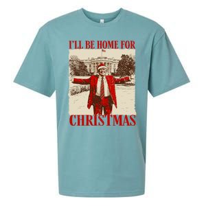 Ill Be Home For Christmas Santa Funny Trump Xmas Pajamas Sueded Cloud Jersey T-Shirt