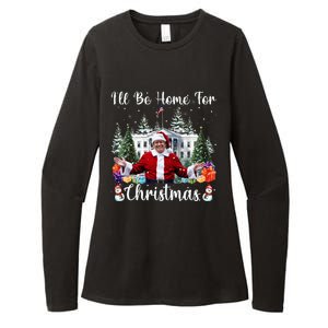 ILl Be Home For Christmas Funny Santa Claus Trump 2024 Womens CVC Long Sleeve Shirt