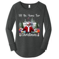 ILl Be Home For Christmas Funny Santa Claus Trump 2024 Women's Perfect Tri Tunic Long Sleeve Shirt