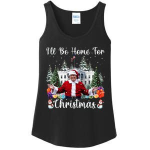 ILl Be Home For Christmas Funny Santa Claus Trump 2024 Ladies Essential Tank