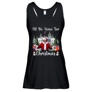 ILl Be Home For Christmas Funny Santa Claus Trump 2024 Ladies Essential Flowy Tank