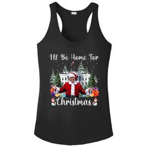 ILl Be Home For Christmas Funny Santa Claus Trump 2024 Ladies PosiCharge Competitor Racerback Tank