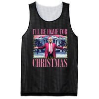 ILl Be Home For Christmas Santa Funny Trump Xmas Pajamas Mesh Reversible Basketball Jersey Tank