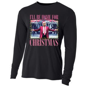 ILl Be Home For Christmas Santa Funny Trump Xmas Pajamas Cooling Performance Long Sleeve Crew