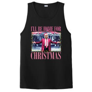 ILl Be Home For Christmas Santa Funny Trump Xmas Pajamas PosiCharge Competitor Tank