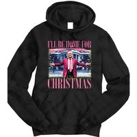 ILl Be Home For Christmas Santa Funny Trump Xmas Pajamas Tie Dye Hoodie