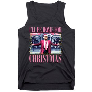 ILl Be Home For Christmas Santa Funny Trump Xmas Pajamas Tank Top