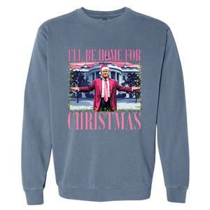 ILl Be Home For Christmas Santa Funny Trump Xmas Pajamas Garment-Dyed Sweatshirt