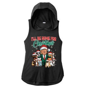 ILl Be Home For Christmas Funny Santa Claus Trump 2024 Ladies PosiCharge Tri-Blend Wicking Draft Hoodie Tank