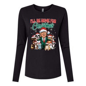 ILl Be Home For Christmas Funny Santa Claus Trump 2024 Womens Cotton Relaxed Long Sleeve T-Shirt