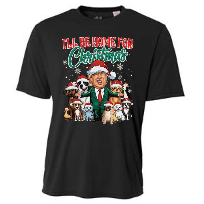 ILl Be Home For Christmas Funny Santa Claus Trump 2024 Cooling Performance Crew T-Shirt