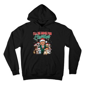 ILl Be Home For Christmas Funny Santa Claus Trump 2024 Hoodie