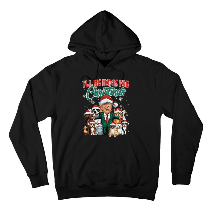 ILl Be Home For Christmas Funny Santa Claus Trump 2024 Hoodie