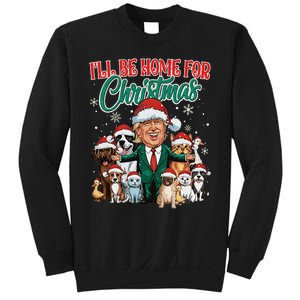 ILl Be Home For Christmas Funny Santa Claus Trump 2024 Sweatshirt